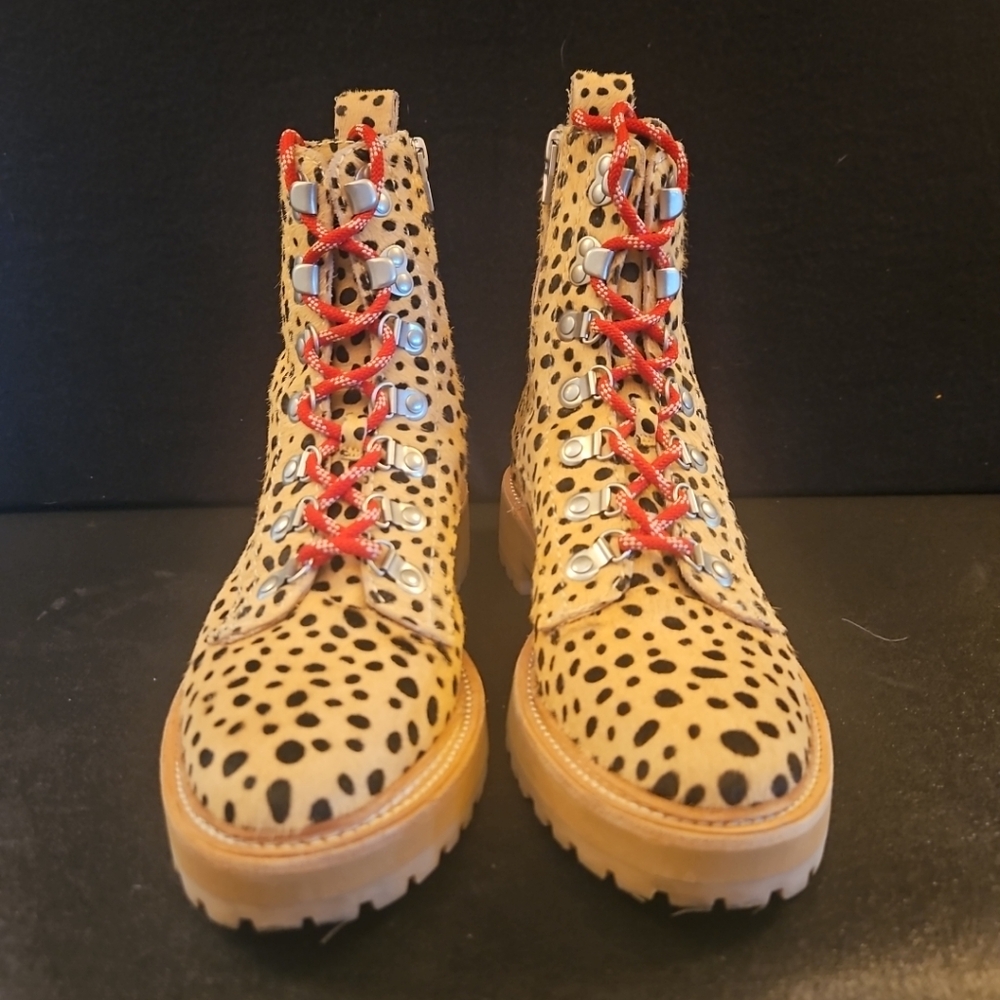 LEOPARD CALF HAIR DOLCE VITA Ankle Boots WHITNEY ANTHROPOLOGIE Size 7.5 - Picture 3 of 7